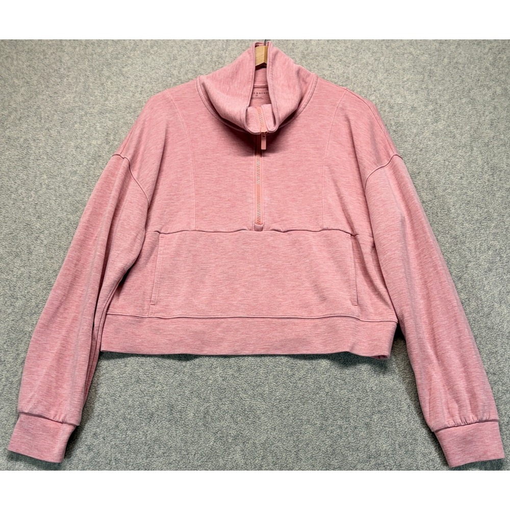 Trevis Mathew Skyloft Soft Perf Womens Half Zip Sweatshirt Dusty Rose Mockneck M
